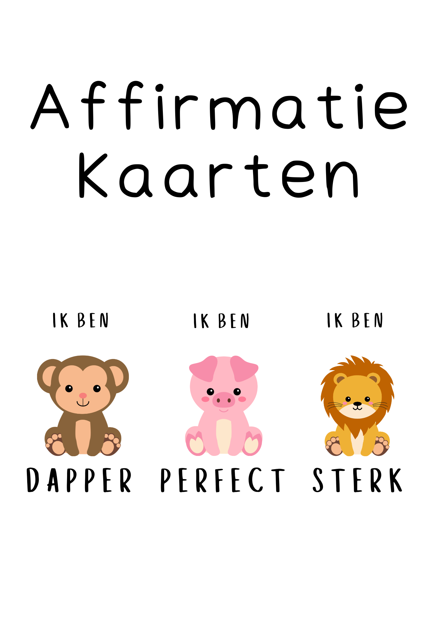 Affirmatiekaarten voor kinderen (12 stuks)